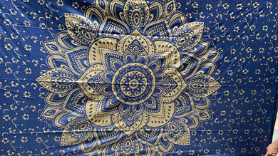 Blue & Gold India Tapestry