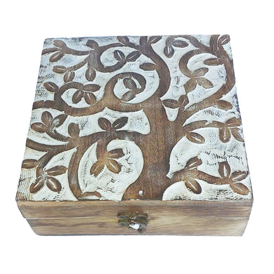 Tree Carved Wooden Box