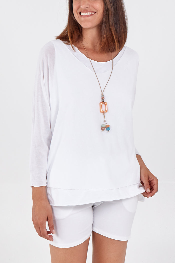 Double Layer Top With Necklace