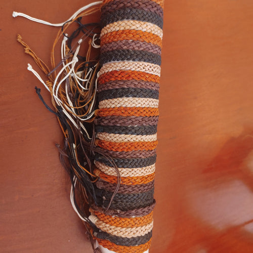 Leather Plaited Wristband