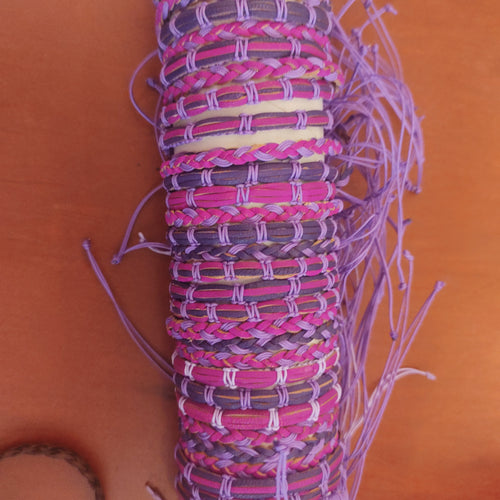 Purple Leather Wristband