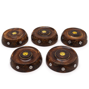 Incense Holder Round Wooden