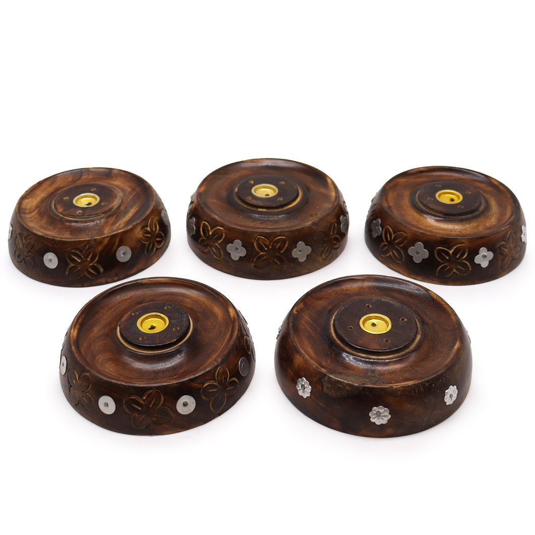 Incense Holder Round Wooden
