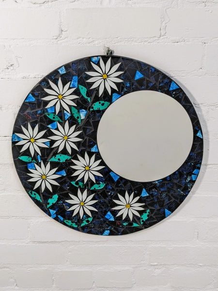 Lily Flower Mosaic Mirror 50cm