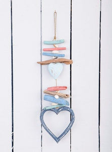 Heart & Shells Driftwood Hanging