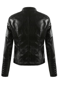 Black Side Zip Biker Jacket