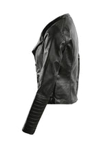 Black Side Zip Biker Jacket