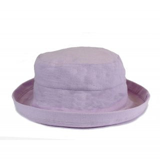 Pastel Linen Hat with SMALL Turn-up Brim