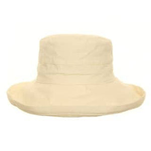 Linen Hat With Large Turn-Up Brim