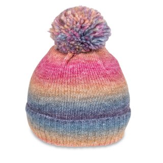 Rainbow Knitted Bobble Hat