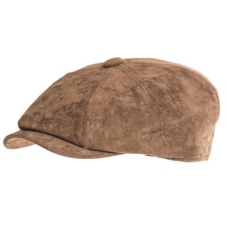 Faux Suede 8-Panel Flat Cap