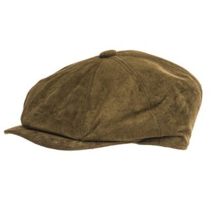 Faux Suede 8-Panel Flat Cap