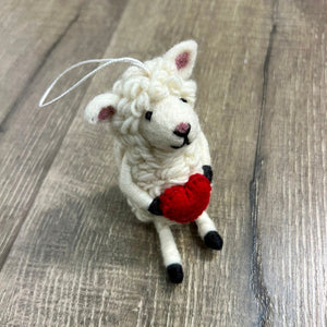 Sheep with Heart Felt Hanging