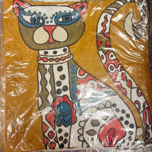 Cat Abstract ‘Crewel’ Embroidered Cushion Covers