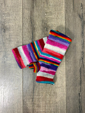 Multi Stripe Knitted Handwarmers