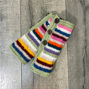 Striped Knitted Handwarmers