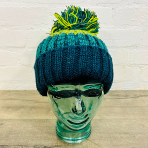 Tonal Striped Bobble Hat