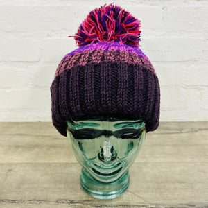 Tonal Striped Bobble Hat