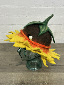 Sunflower & Bee Felt Hat