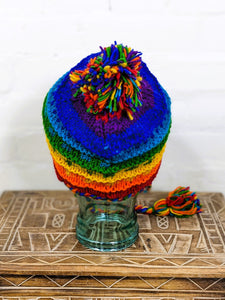Rainbow Patterned - Earflap Wool Hat