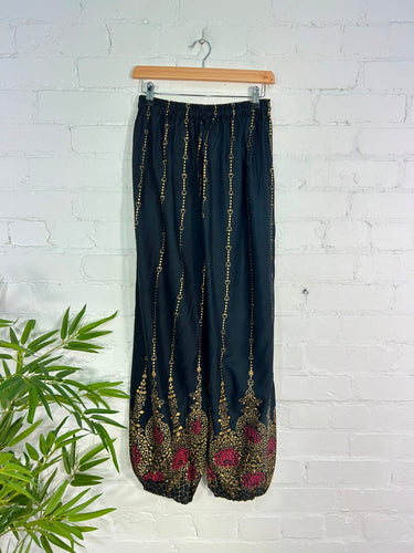 Gold Detail Harem Trousers