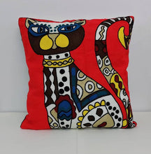Cat Abstract ‘Crewel’ Embroidered Cushion Covers