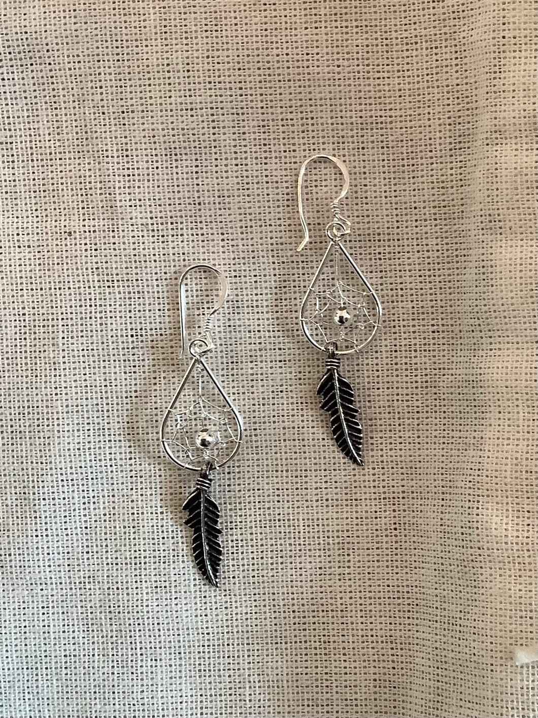 Black Dreamcatcher Drop Earrings