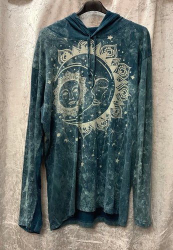 Teal Sun & Moon Hoodie