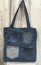 QUATRE 4 POCKET Recycled  Denim  Tote Bag