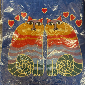 Cats Hearts 'Crewel' Embroidered Cushion Covers