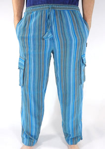 Turquoise Stripe CARGO POCKET Trousers