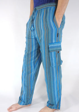 Turquoise Stripe CARGO POCKET Trousers