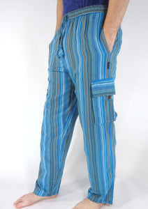 Turquoise Stripe CARGO POCKET Trousers