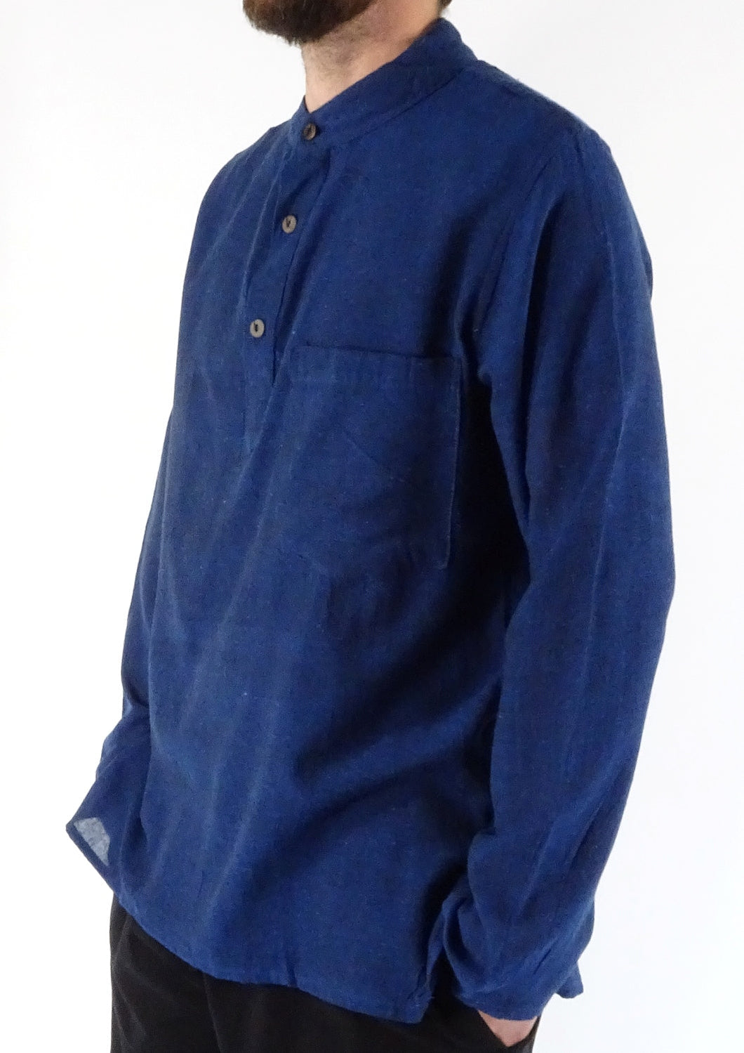 NAVY PLAIN 3 Button Shirt