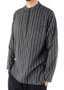 BLACK STRIPE 3 Button Shirt