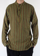 GREEN STRIPE 3 Button Shirt