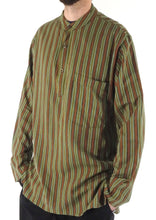 GREEN STRIPE 3 Button Shirt