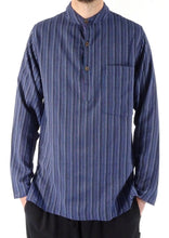 NAVY STRIPE 3 Button Shirt