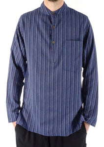 NAVY STRIPE 3 Button Shirt