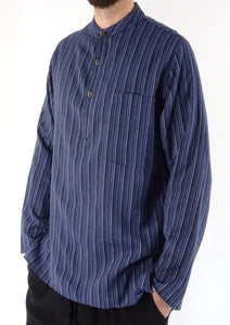 NAVY STRIPE 3 Button Shirt