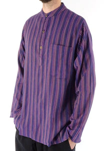 PURPLE STRIPE 3 Button Shirt