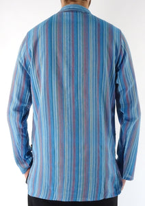 TURQUOISE STRIPE 3 Button Shirt