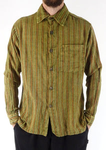 GREEN STONEWASH STRIPE Full Button Shirt
