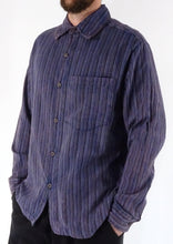 NAVY STONEWASH STRIPE Full Button Shirt