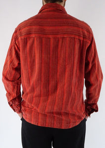 RED STONEWASH STRIPE Full Button Shirt