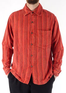 RED STONEWASH STRIPE Full Button Shirt