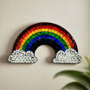 Mosaic Rainbow & Clouds Plaque