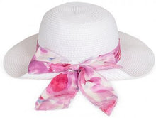 Roxanne Wide Brim Straw Hat with Scarf