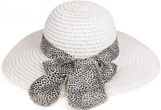 Roberta Wide Brim Straw with Scarf