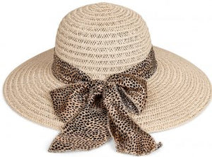 Roberta Wide Brim Straw with Scarf